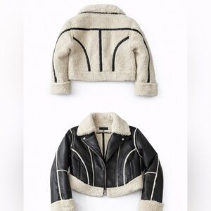 Naked Wardrobe Reversible Jacket - Leather & Sherpa
